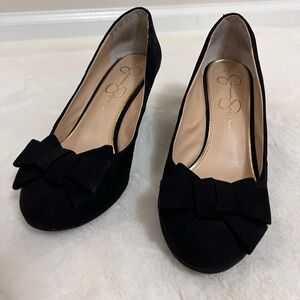Jessica Simpson Black Microsuede Wedges